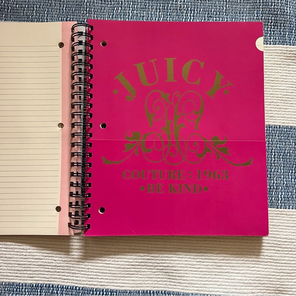 Vintage Y2K Juicy Couture spiral 5 subject Notebook Retro School - Picture 4 of 6